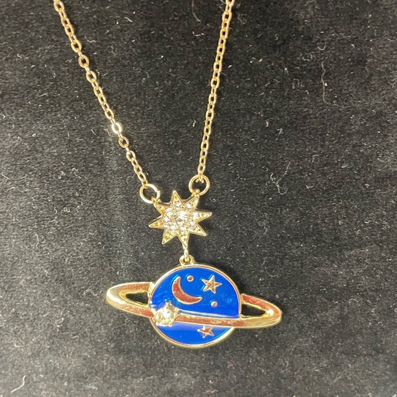 Starry Skies Jupiter and Star Necklace - Picture 1 of 4